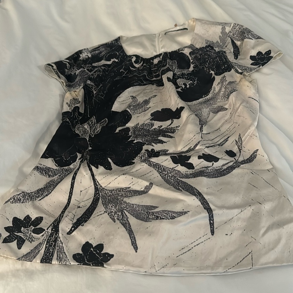 Black and white blouse